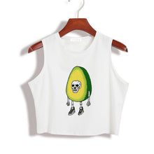 avocado Print Summer Women Crop Top Sexy Slim Shirt For Girl Tank Top Tee Hipster Vest Tumblr Drop Ship ZT-18