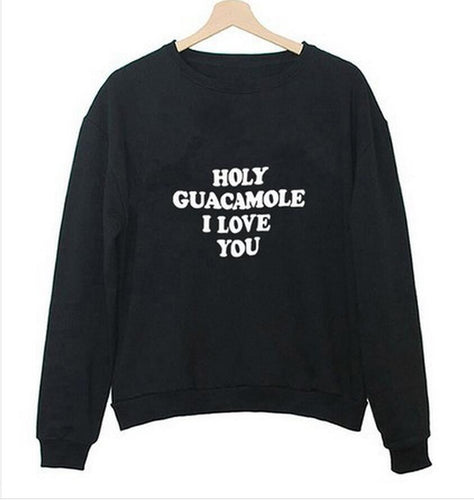 letters printing HOLY GUACAMOLE sweatshirt women autumn o-neck hoodies women fashion tracksuit moleton feminina